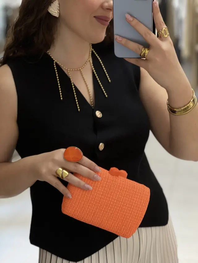 Cartera Vestir Naranja