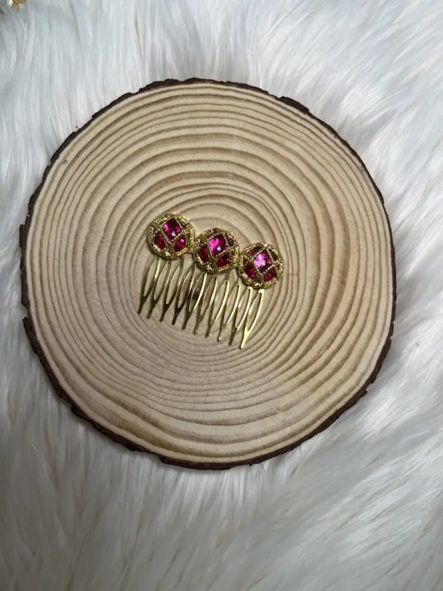 Peinecillo Triple Espejo Rosa