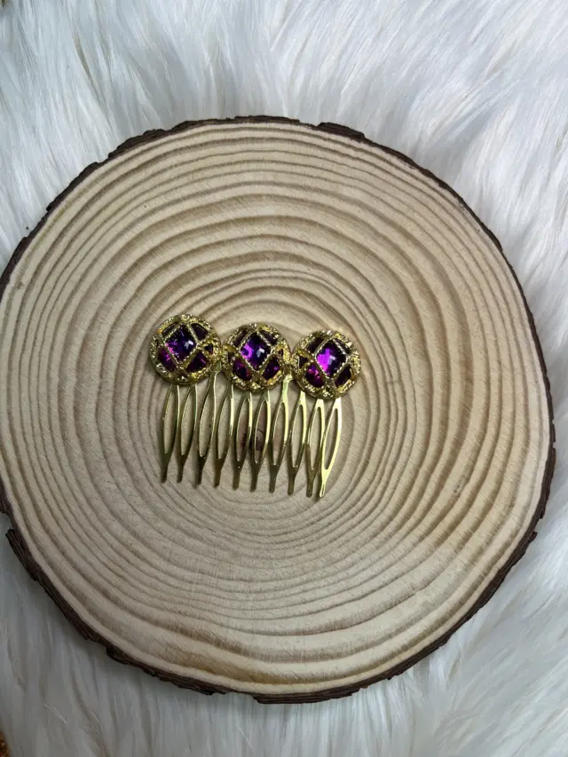Peinecillo Triple Espejo Morado