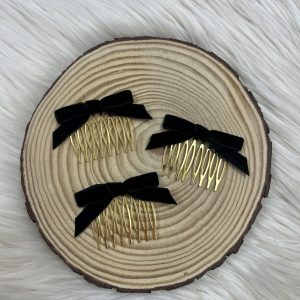 Peinecillos Lazo Terciopelo Negro