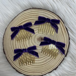 Peinecillo Lazo Terciopelo Morado