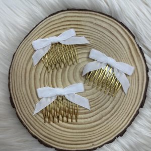 Peinecillo Lazo Terciopelo Blanco