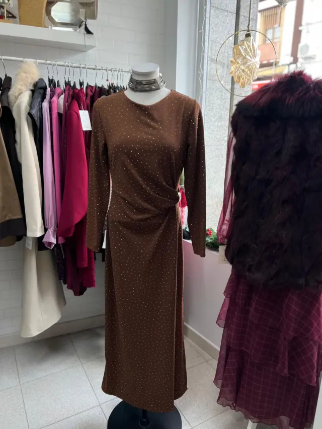 Vestido Marrón Brilli
