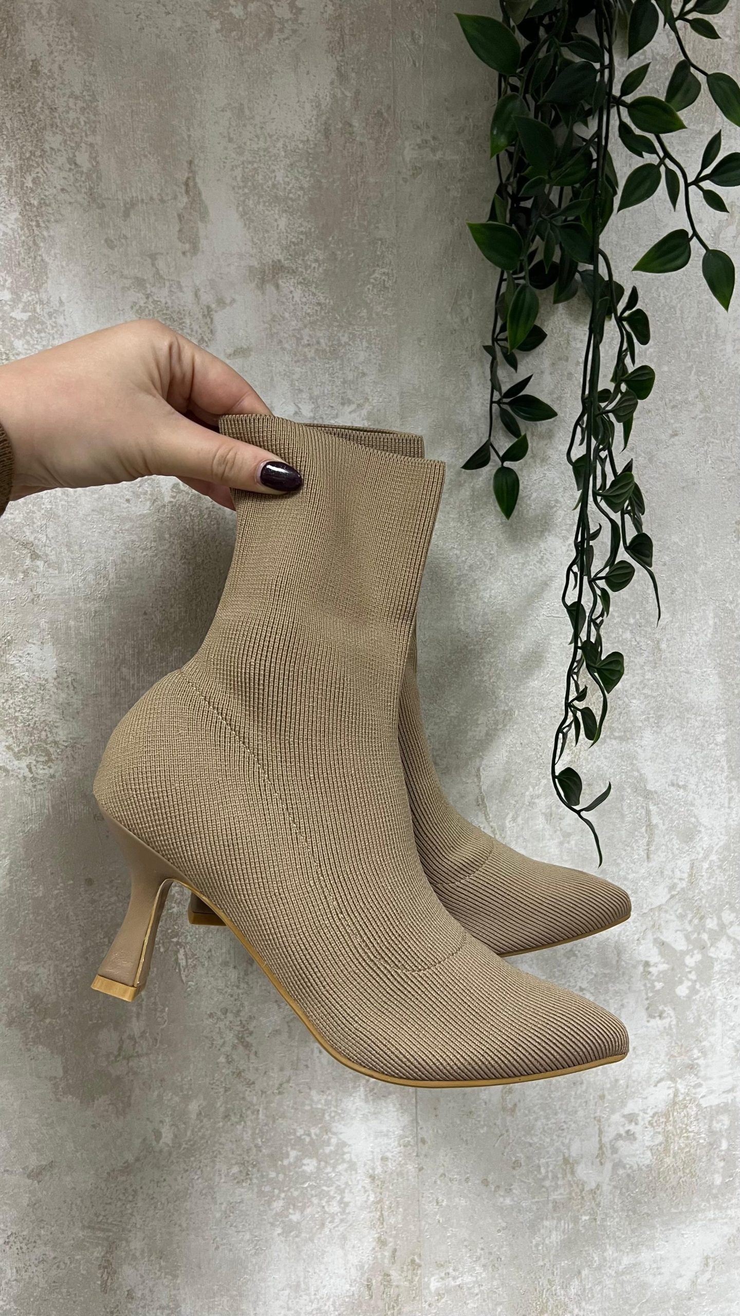 Botas Calcetin Beige