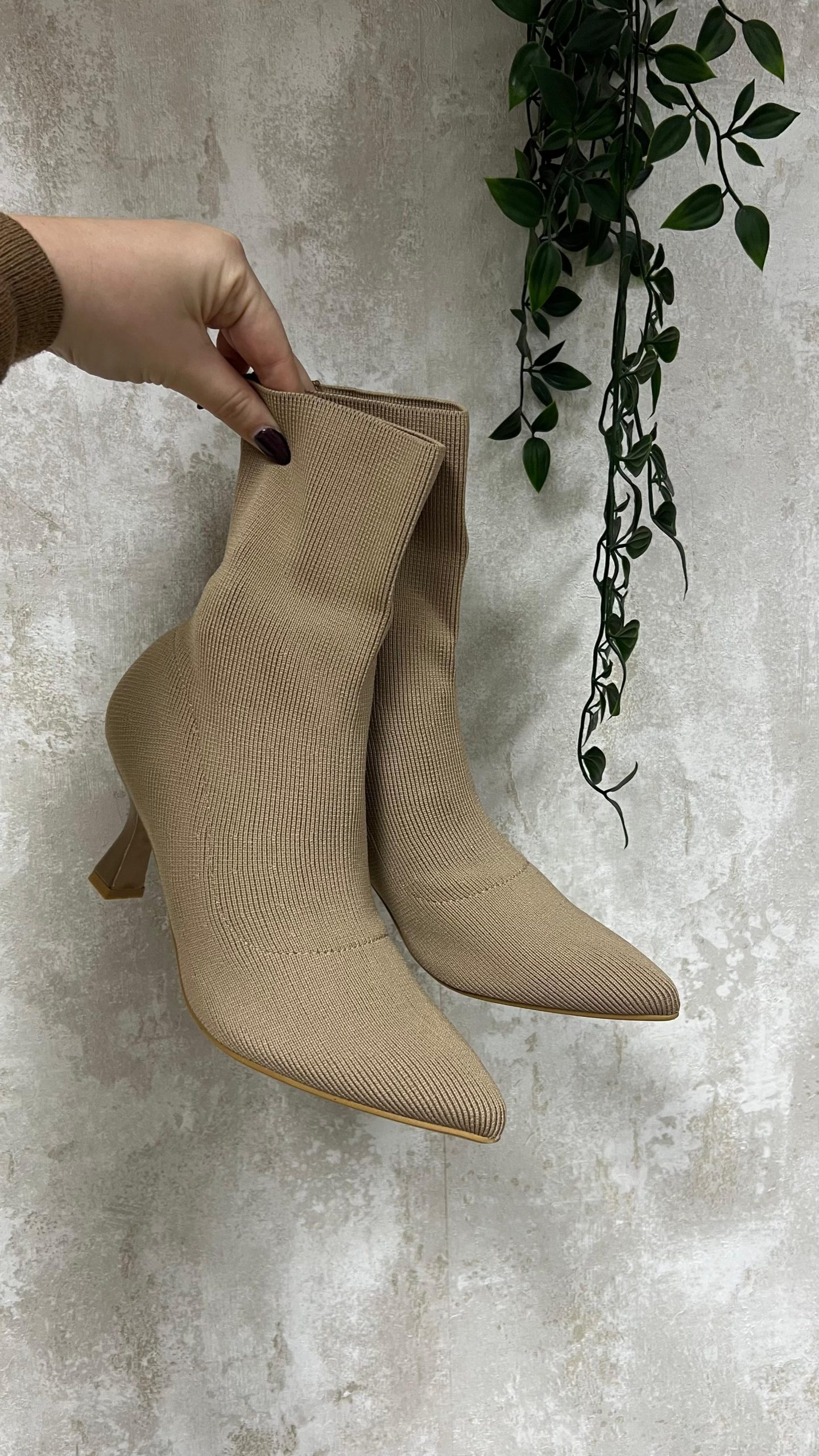 Botas Calcetin Beige - Imagen 2