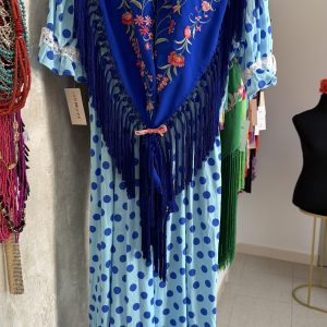 Bata tela lunares AZUL